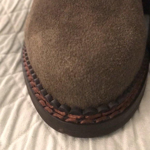 New Sbicca Vintage Collection Olive Forest Green Suede Bootie Ankle Boot Cut … - Picture 7 of 14